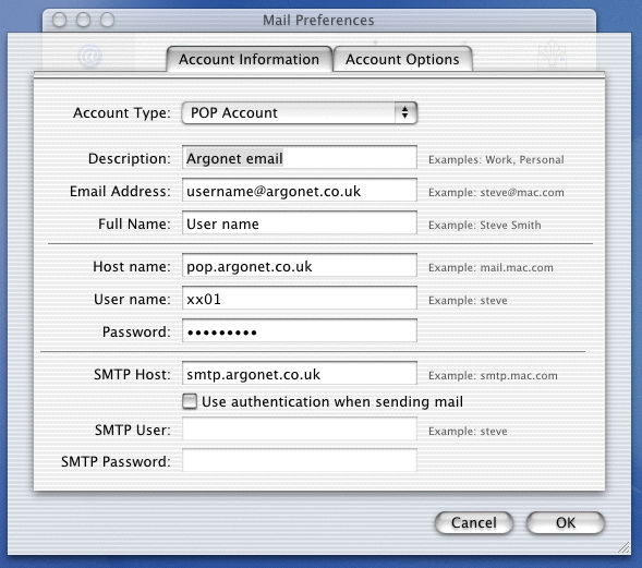 Mail preferences